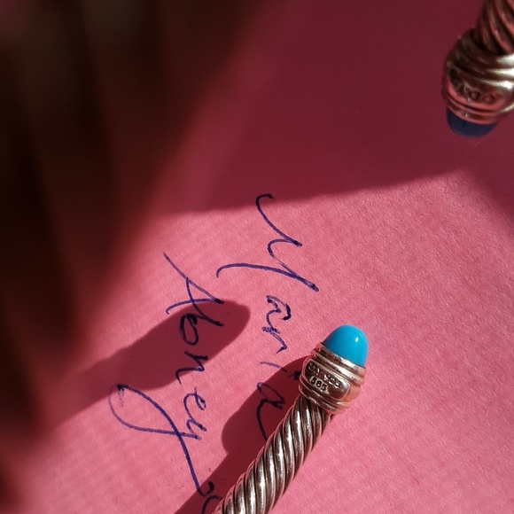 David Yurman 5mm SzM Turquoise Cable Clsc Bracelet - Picture 4 of 7